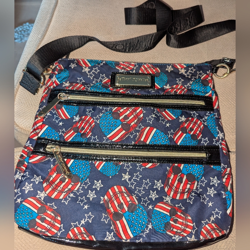 Betsey Johnson Patriotic Skull Crossbody Bag